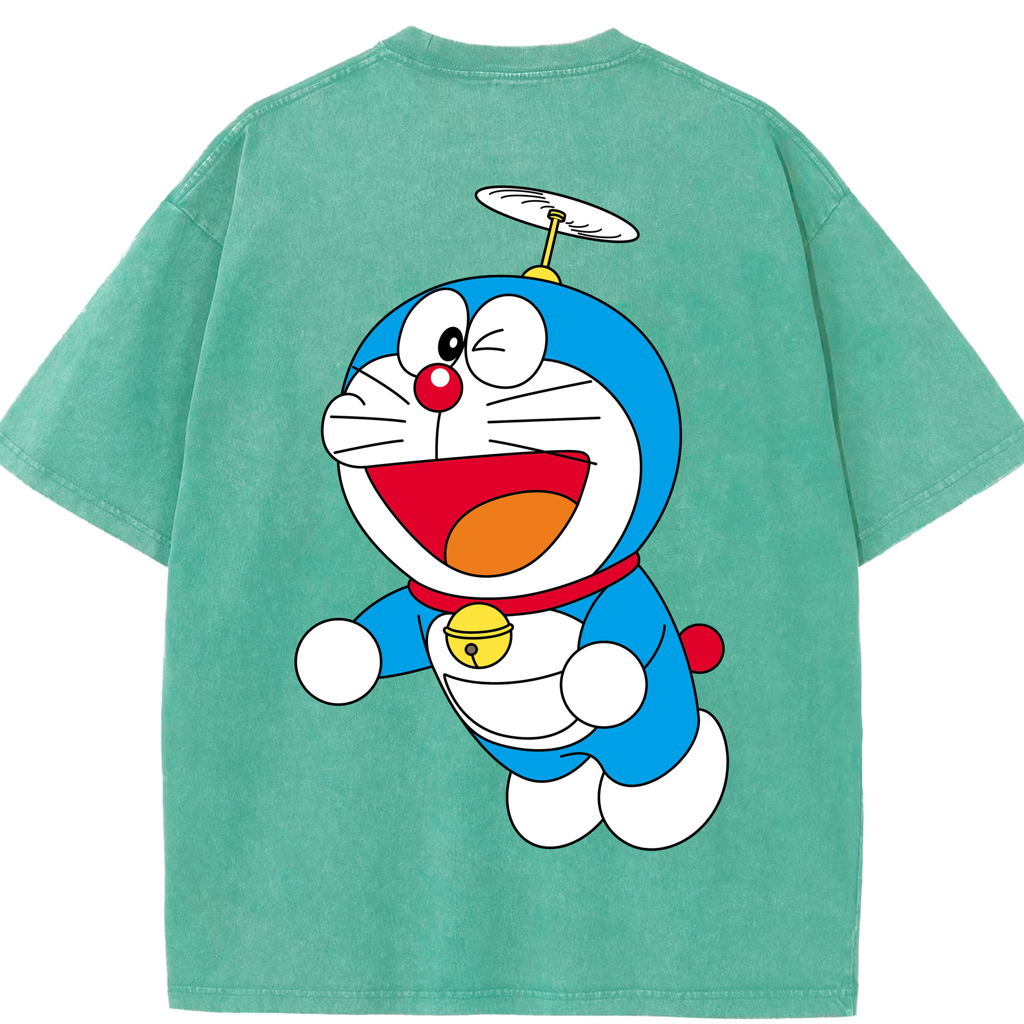 （画像用） ドラえもん Doraemon 綿100% ヴィンテージ風 半袖Tシャツ（背面プリント）